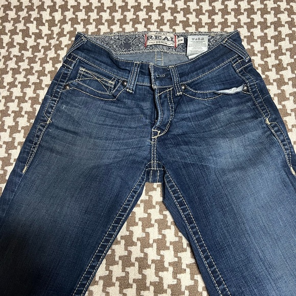 Ariat Size 27R Dark Wash Bootcut Jeans EUC Real Denim Western Cowgirl Rodeo - Picture 2 of 3